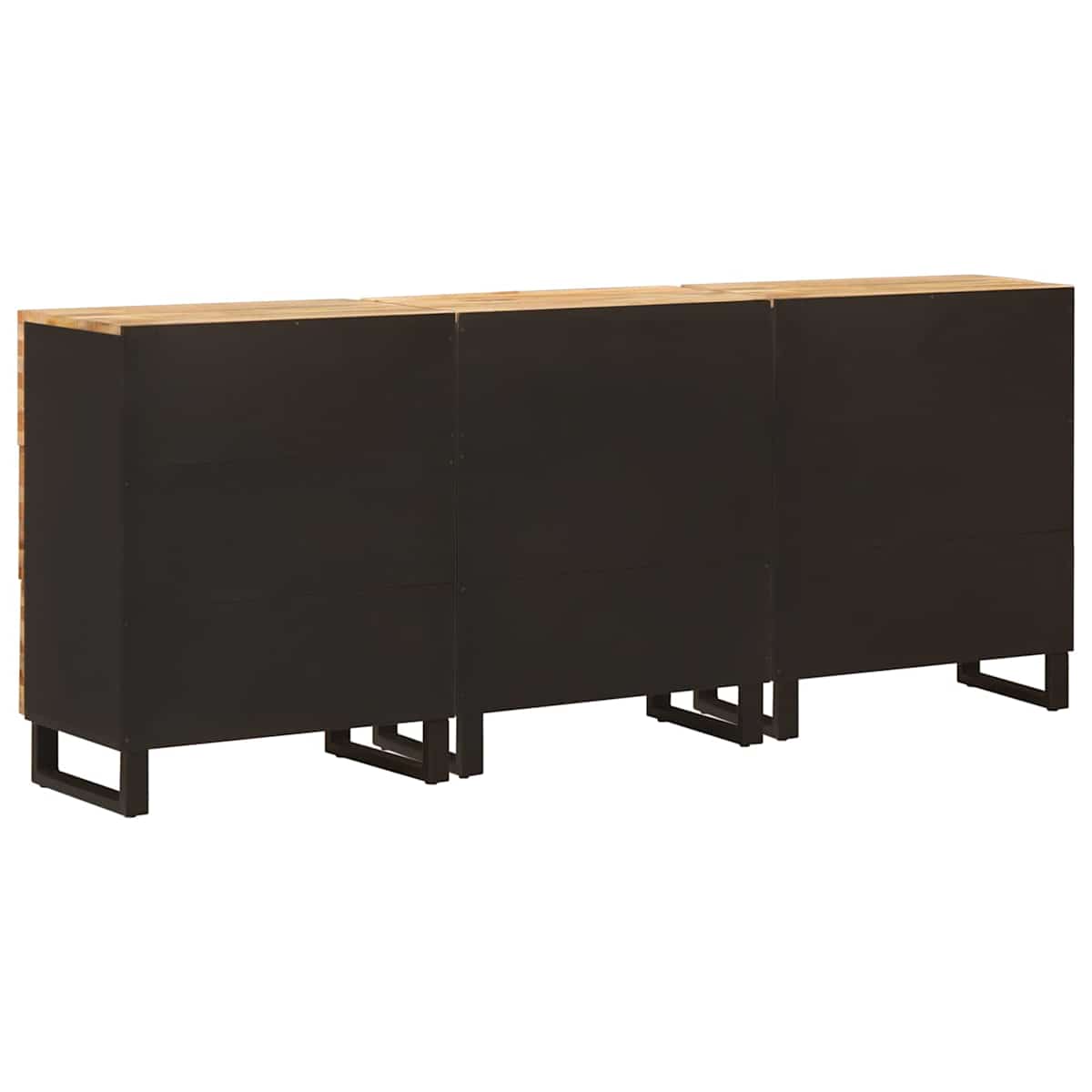 Sideboard 3 stk. 60 x 33 x 75 cm Massivt mangotræ Brun - Billede 7