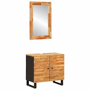 Koupelnové sady se dveřmi 2 pcs Přírodní Masivní mangové dřevo