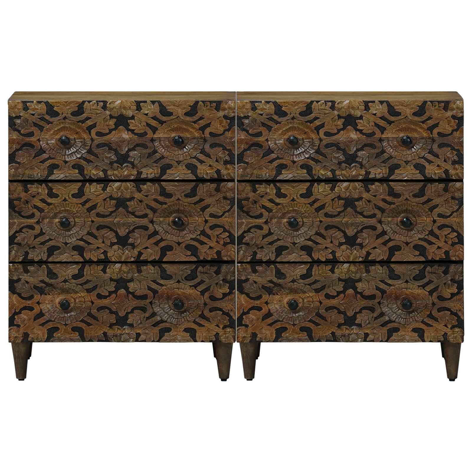 Dressoir 2 pcs Bruin 60 x 33,5 x 75 cm Massief Mango Hout image 4