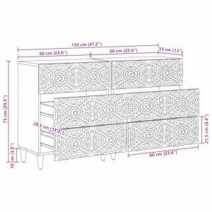 Servírovací skříň 2 pcs Hnědá 60 x 33,5 x 75 cm - obrázek 12