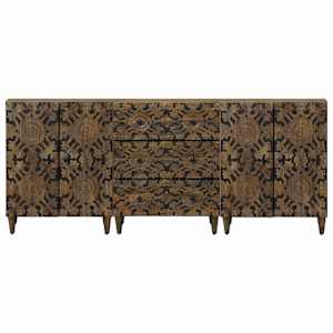 Servírovací skříň 3 pcs Hnědá 60 x 33,5 x 75 cm - obrázek 5