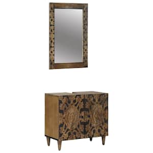 vidaXL Vannitoa m&ouml;&ouml;bleset 2 tk Pruun 62 x 33 x 58 cm Tugev mango puu
