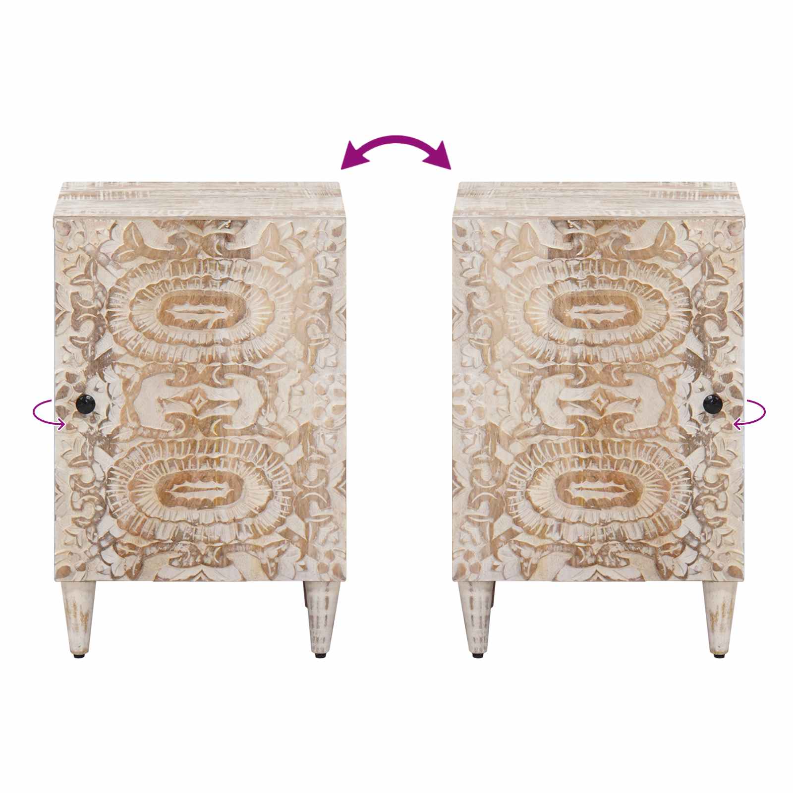 Badkamermeubelset met lade 4 pcs Wit Massief Mango Hout image 14