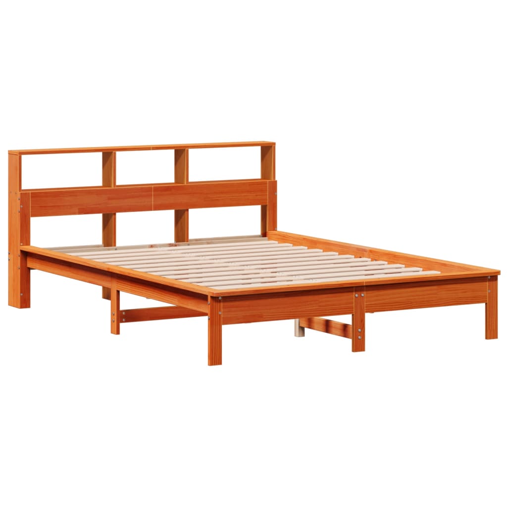 vidaXL Bedframe zonder matras massief grenenhout wasbruin 140x200 cm afbeelding