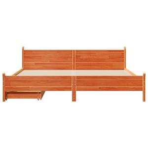 Postel bez matrace voskově hnědá 200 x 200 cm masivní borovice - obrázek 4