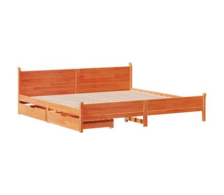 vidaXL Cadre de lit sans matelas cire marron 180x200cm bois pin massif