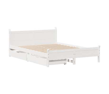 vidaXL Cama sem colch&atilde;o 160x200 cm madeira de pinho maci&ccedil;a branco