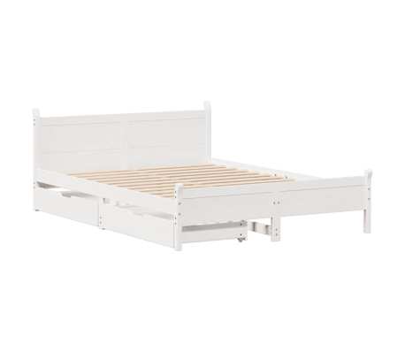 vidaXL S&auml;ngram utan madrass vit 120x190 cm massiv furu