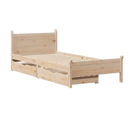 vidaXL Massivholzbett ohne Matratze 90x190 cm Kiefer