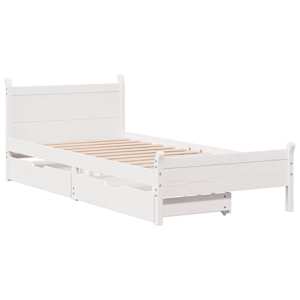 vidaXL Cadre de lit sans matelas blanc 90x190 cm bois de pin massif