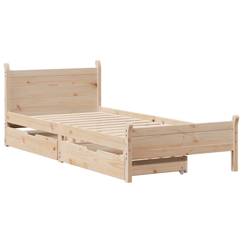 vidaXL Bedframe zonder matras massief grenenhout 75x190 cm afbeelding