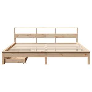 Postel s knihovnou bez matrace 200 x 200 cm masivní borovice - obrázek 7