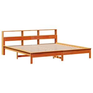 Postel s knihovnou bez matrace 200 x 200 cm masivní borovice - obrázek 7