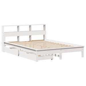 vidaXL Bookcase Bed without Mattress White 120x200 cm Solid Wood Pine