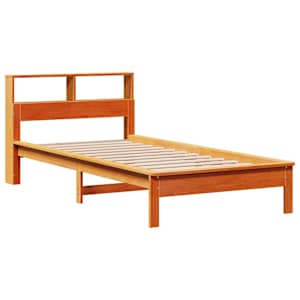 Postel s knihovnou bez matrace hnědá 75x190 cm masivní borovice - obrázek 7