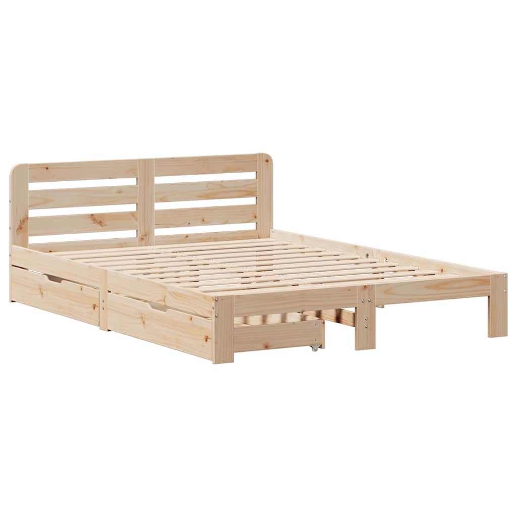 vidaXL Bedframe zonder matras massief grenenhout 140x200 cm afbeelding