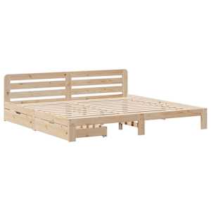 vidaXL t&ouml;m&ouml;r fenyőfa &aacute;gy matrac n&eacute;lk&uuml;l 200 x 200 cm