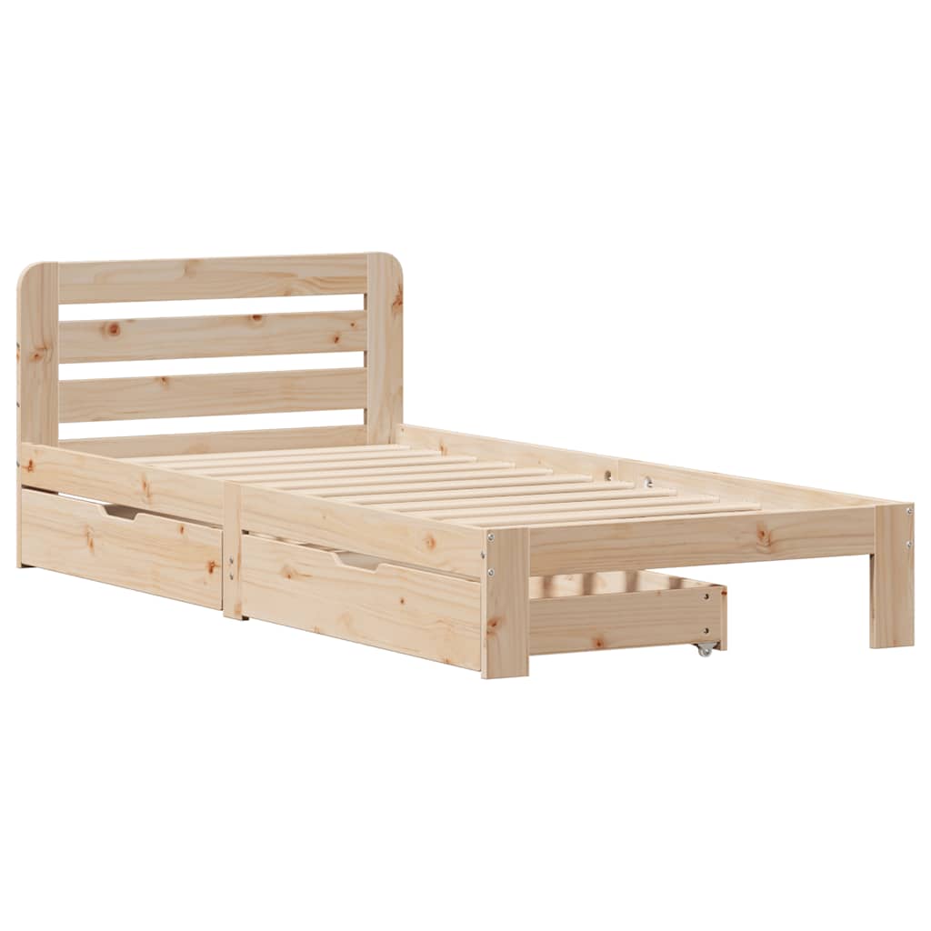 vidaXL Bedframe zonder matras massief grenenhout 75x190 cm afbeelding