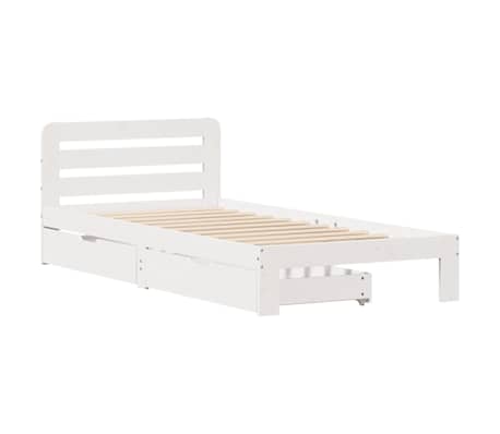 vidaXL Bed Frame without Mattress White 90x190 cm Single Solid Wood Pine