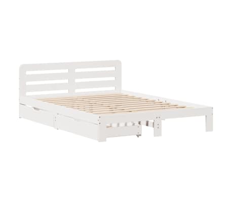 vidaXL Cadre de lit sans matelas blanc 120x190 cm bois de pin massif