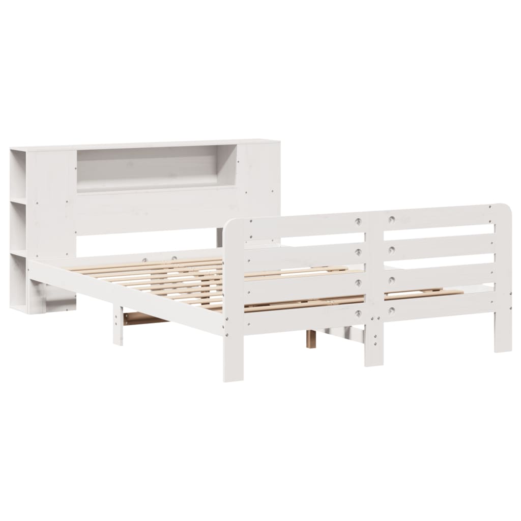 vidaXL Bedframe zonder matras massief grenenhout wit 120x200 cm afbeelding