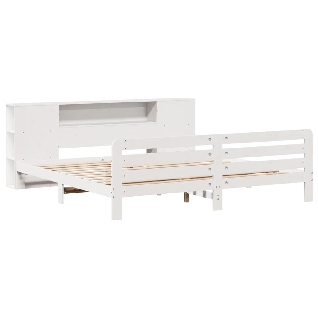 vidaXL Bedframe zonder matras massief grenenhout wit 180x200 cm afbeelding