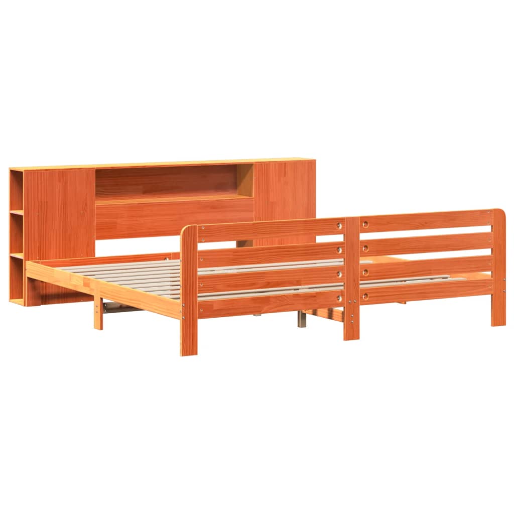 vidaXL Bedframe zonder matras massief grenenhout wasbruin 200x200 cm afbeelding