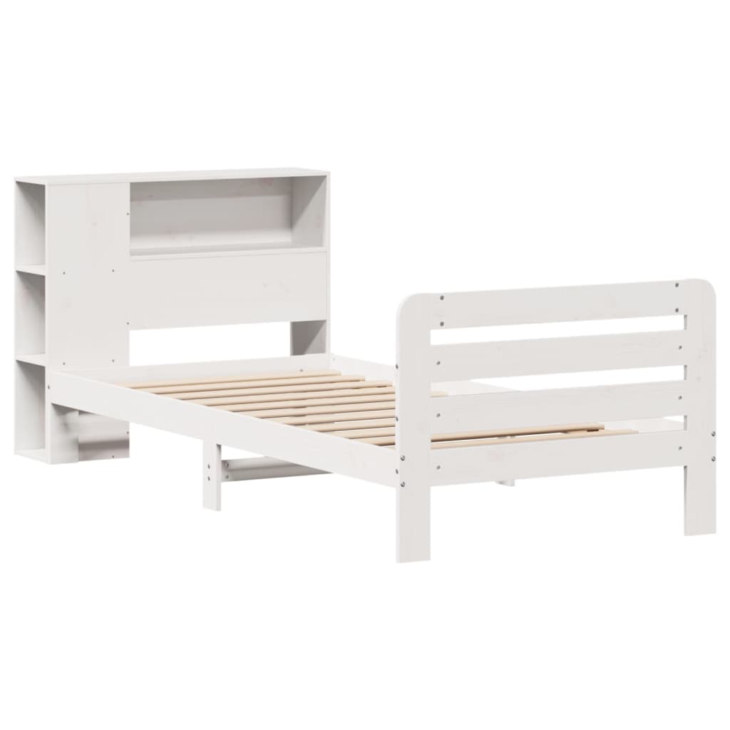 vidaXL Bedframe zonder matras massief grenenhout wit 90x200 cm afbeelding