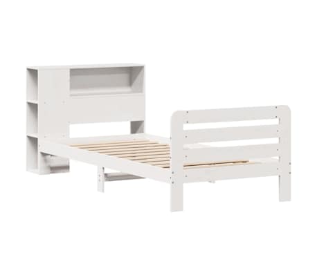 vidaXL Bedframe zonder matras massief grenenhout wit 90x200 cm