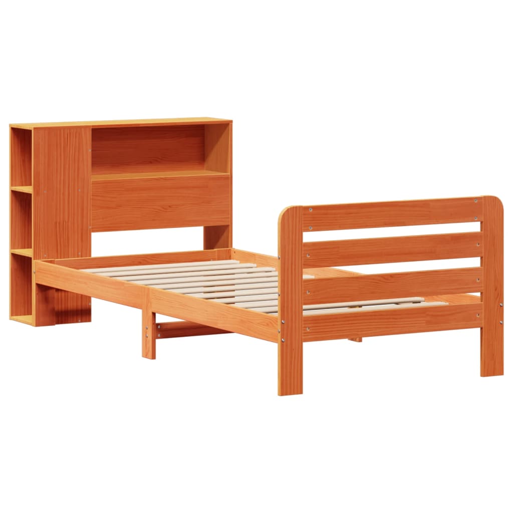 vidaXL Bedframe zonder matras massief grenenhout wasbruin 75x190 cm afbeelding