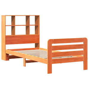 vidaXL Pat de zi fără saltea, maro ceruit, 90x200 cm, lemn masiv pin