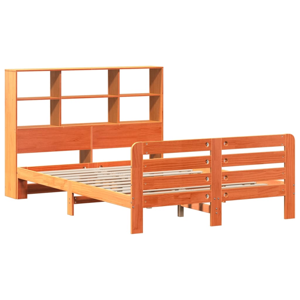 vidaXL Bedframe zonder matras massief grenenhout wasbruin 150x200 cm afbeelding