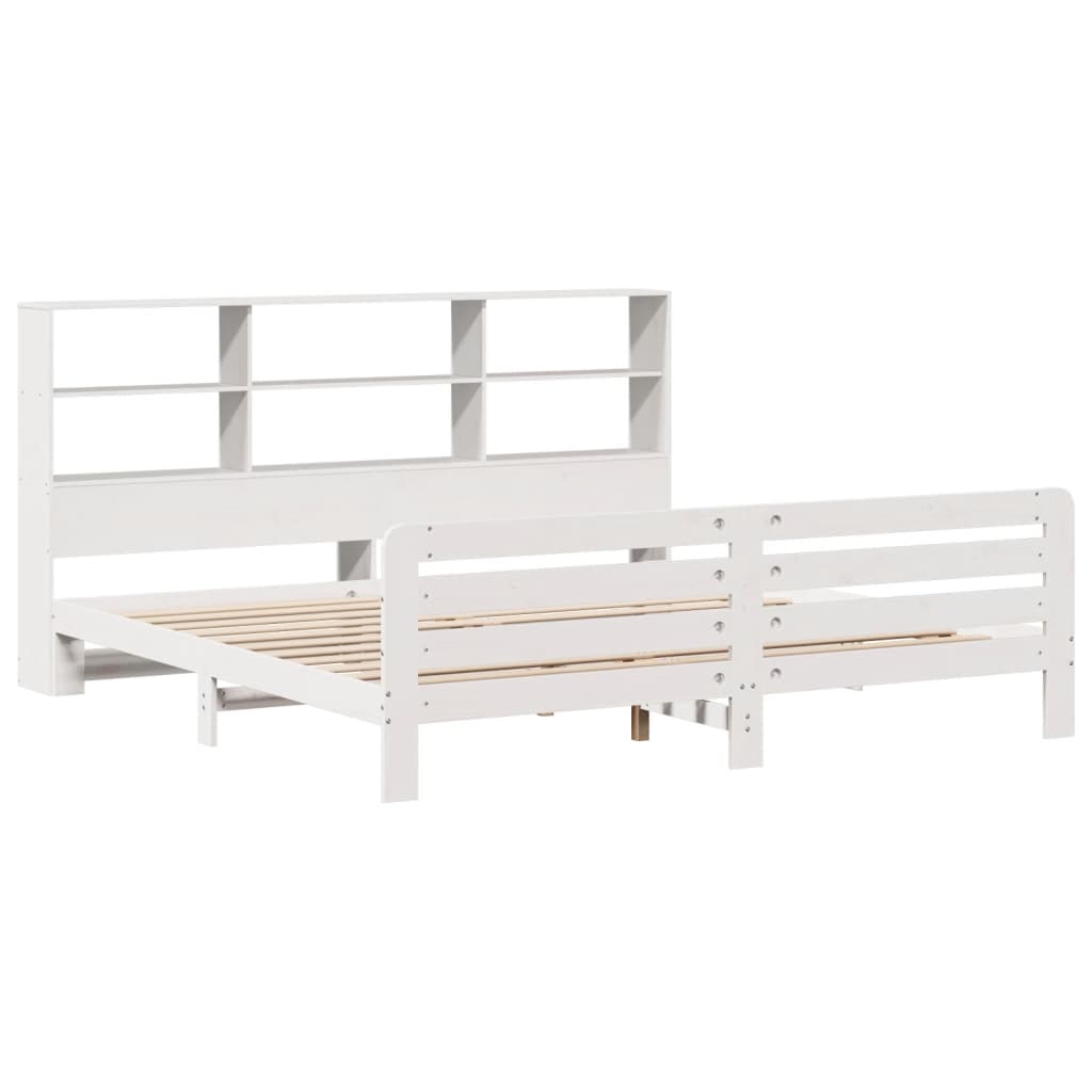 vidaXL Bedframe zonder matras massief grenenhout wit 180x200 cm afbeelding