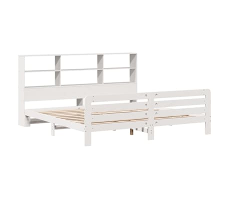 vidaXL Cadru de pat fără saltea, alb, 200x200 cm, lemn masiv pin