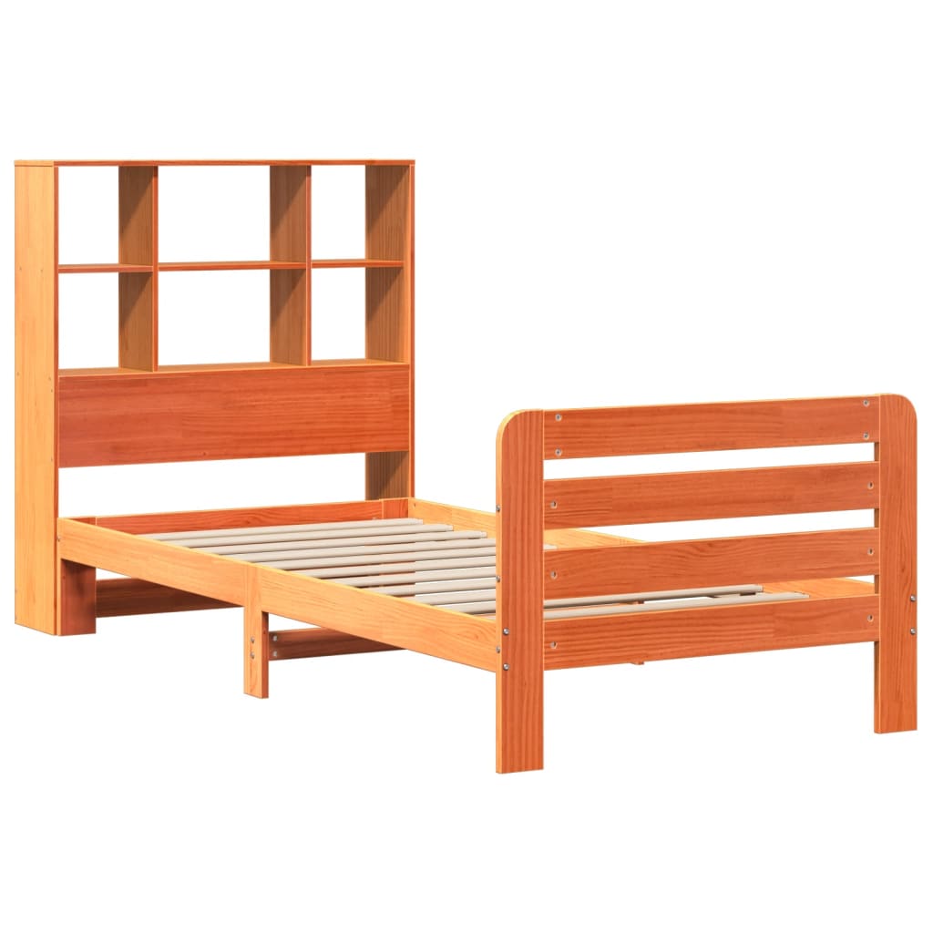 vidaXL Bedframe zonder matras massief grenenhout wasbruin 75x190 cm afbeelding