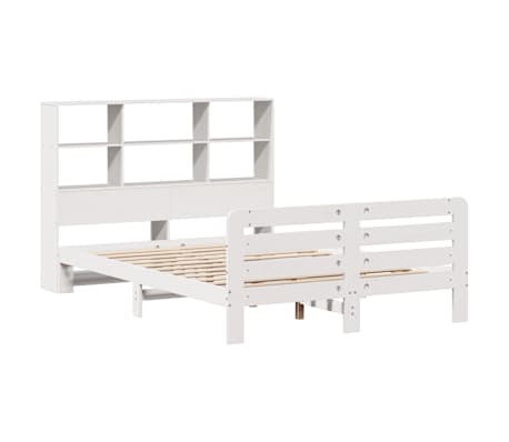 vidaXL Bed Frame without Mattress White 135x190 cm Double Solid Wood Pine