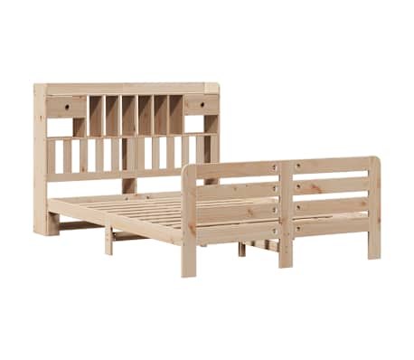 vidaXL Lit biblioth&egrave;que sans matelas 150x200 cm bois massif de pin