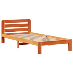 Postel s knihovnou bez matrace hnědá 75x190 cm masivní borovice - obrázek 5