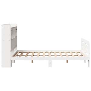 Postel s knihovnou bez matrace bílá 135x190 cm masivní borovice - obrázek 7
