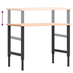 Pracovní stůl 100 x 60 x (71,5–98) cm masivní buk obdélníkový - obrázek 9