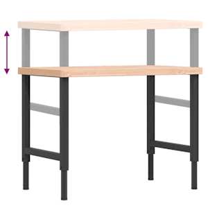 Pracovní stůl 100 x 60 x (73–99,5) cm masivní buk obdélníkový - obrázek 9