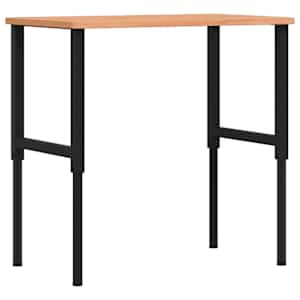 Pracovní stůl 100 x 60 x (71,5–98) cm masivní buk obdélníkový - obrázek 7