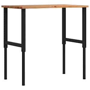 Pracovní stůl světle hnědý 100 x 60 x (71,5–98) cm masivní dub - obrázek 2