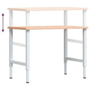 Pracovní stůl 100 x 60 x (71,5–98) cm masivní buk obdélníkový - obrázek 9