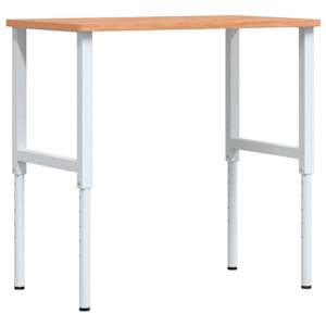 Pracovní stůl 100 x 60 x (71,5–98) cm masivní buk obdélníkový - obrázek 7