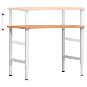 Pracovní stůl 100 x 60 x (71,5–98) cm masivní buk obdélníkový - obrázek 9