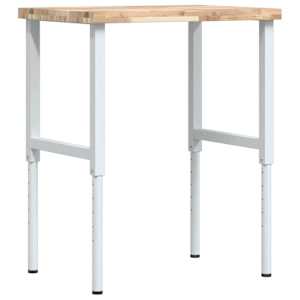 vidaXL t&ouml;&ouml;laud, 80 x 60 x (73-99,5) cm, akaatsiapuit, ristk&uuml;lik