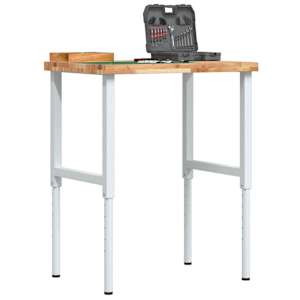 vidaXL t&ouml;&ouml;laud, 80 x 60 x (73-99,5) cm, akaatsiapuit, ristk&uuml;lik
