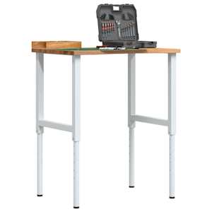 vidaXL t&ouml;&ouml;laud, helepruun, 80x60x(71,5-98) cm, tammepuit
