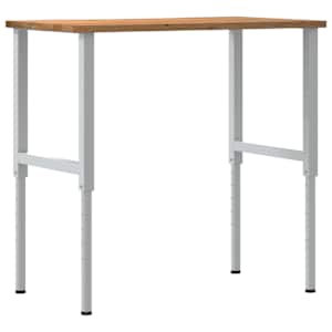 Pracovní stůl světle hnědý 100 x 60 x (71,5–98) cm masivní dub - obrázek 7